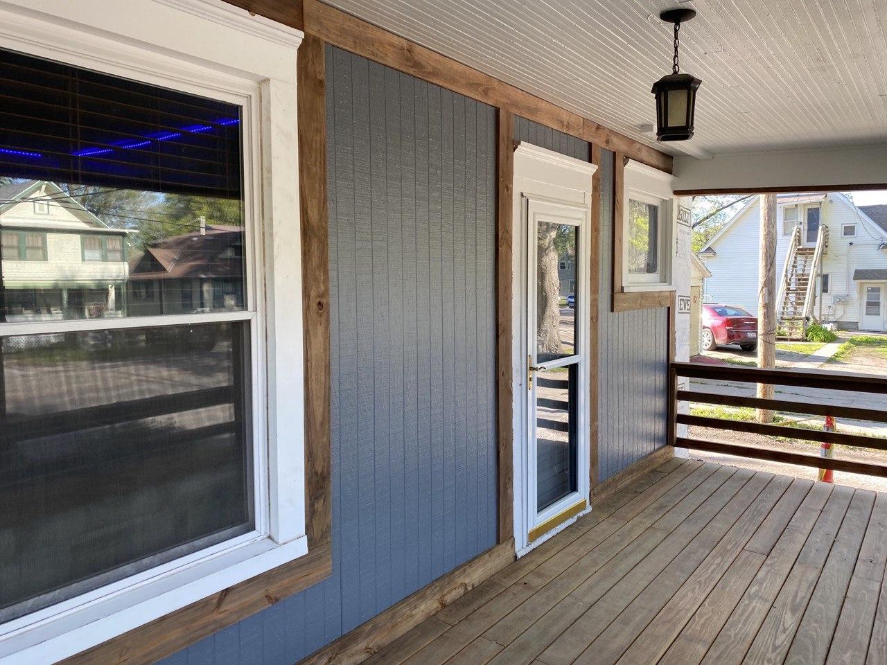 Exterior residential blue home